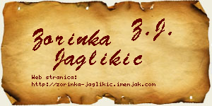 Zorinka Jaglikić vizit kartica